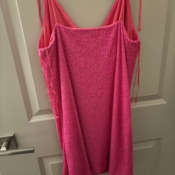 Hot Pink Sequin Mini Dress - Picture 3 of 6